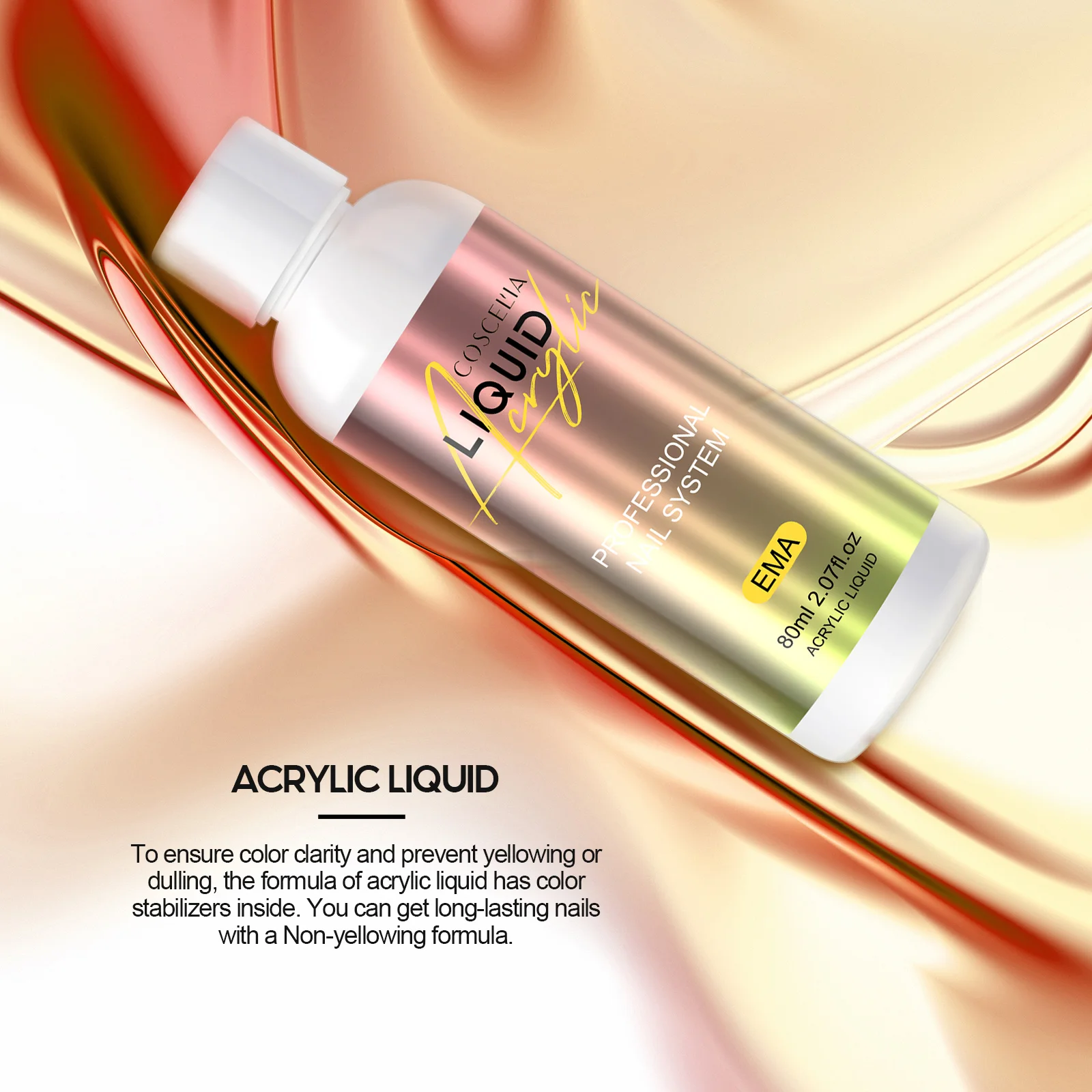 Private Label Natural Fashionable Monomer 80ml EMA Nail Acrylic Liquid Slip Solution COSCELIA Nail Acrylic Powder