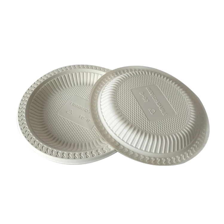 Fast Food Disposable Container Meal Tray Pla Tableware 9 Inch Compostable Bio Degradable corn starch Plates
