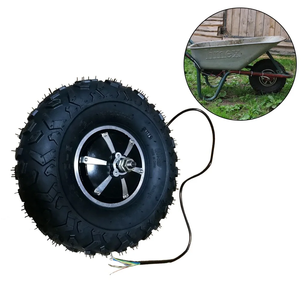 14.5 Inch 350W Brushless Geared Hub Motor 145/70-6 Off Road Tire Wheel For Electric Trolley Wheelbarrow Scooter Bike