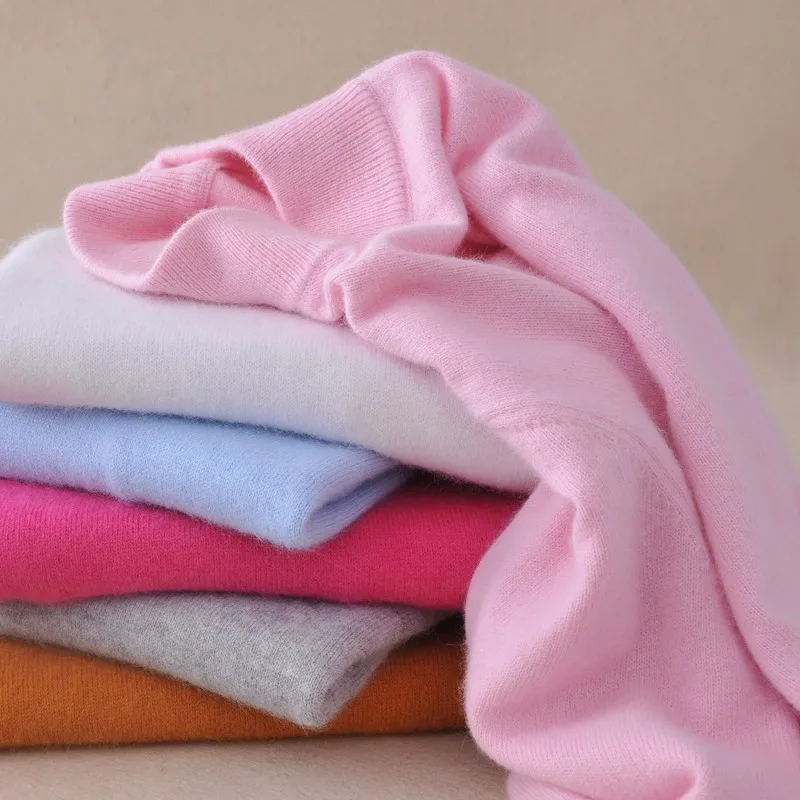 Custom LOGO Thick Wool Cashmere Sweater Women Tops Knitted Ribbed high neck Pullover Knitwear Turtleneck Slim Sweater