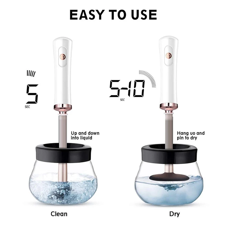 
Automatic Rotate Spinner Brush Cleaner Tool Electric Makeup Brush Cleaner and Dryer for all sizes Makeup Brush Sets 