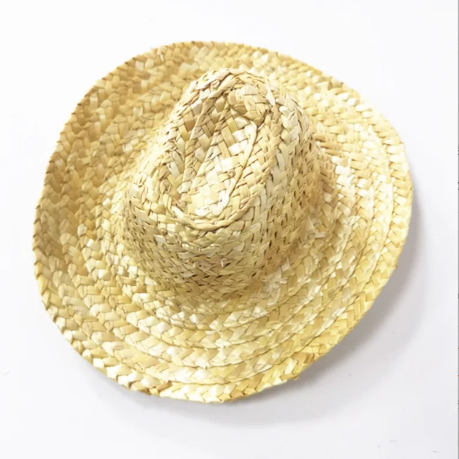 Natural Colour 4cm 5cm 8cm 10cm 12cm Mini Doll Straw Hats For Decoration