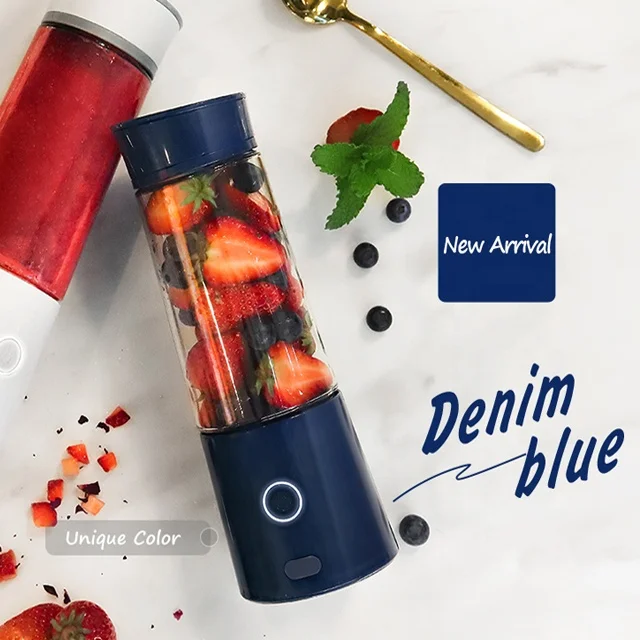 Hot sale colorful personal travel 400ml mini usb juicer blender smoothie maker portable  rechargeable blender