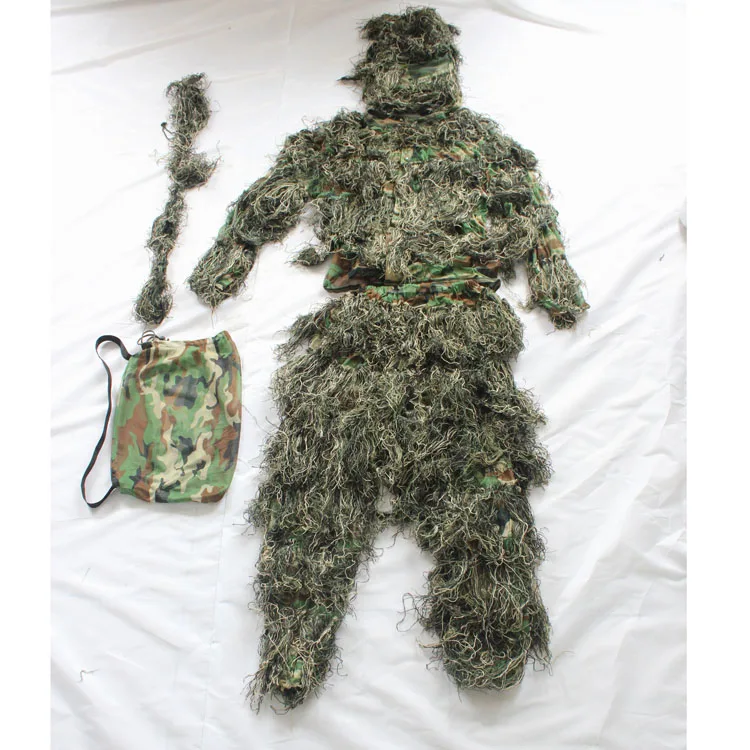  Камуфляжная накидка с 3d листьями камуфляжная костюм ghillie военное охотничье пончо из
