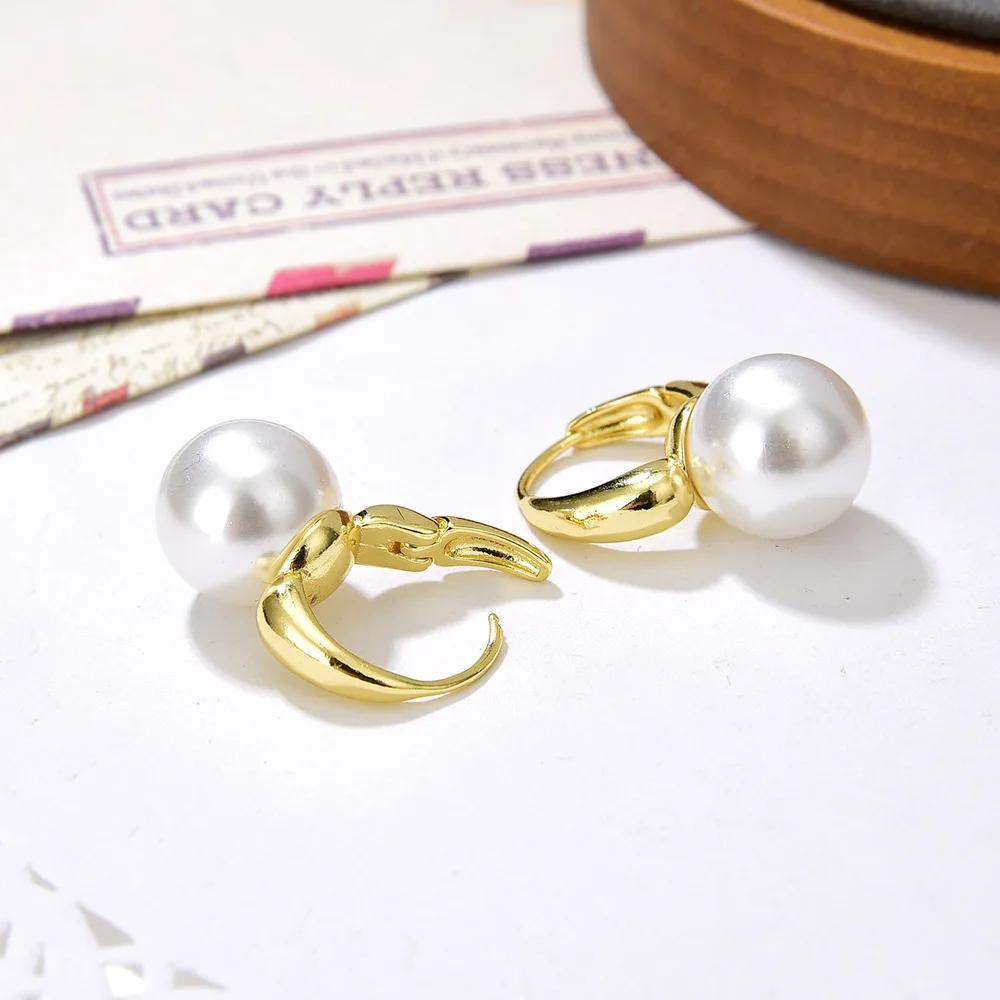 European and American popularity with round imitation pearl women earrings jewelry pearl drop earrings for women