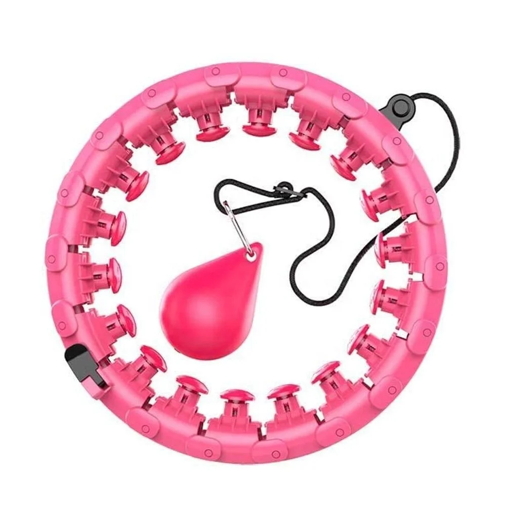 24 Red Color Knots Plastic Adjustable Detachable Weighted Hoola Fitness Hoops Smart For Adults Weight Loss