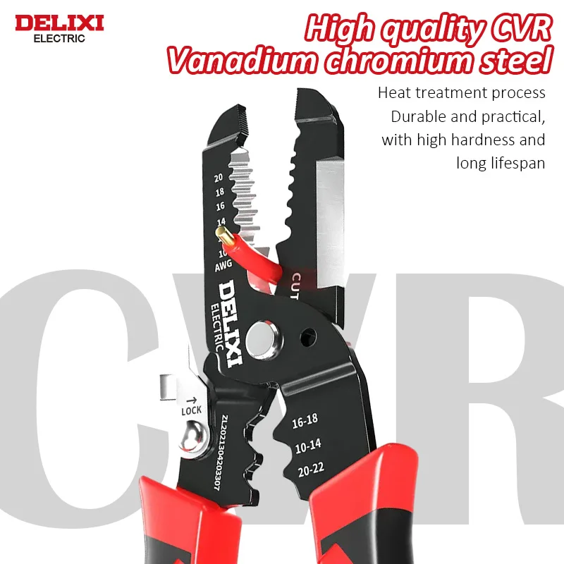 Delixi Electric Premium Quality Wire Stripper with High Hardness Steel Blade and ABS Handle Best Price Wire pliers