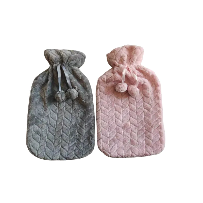 Reusable Hot Water Bag Hot Water Bottle Soft Fur Lid Custom Rubber with Plush Fashionable Convenient Customizable Hand Warming