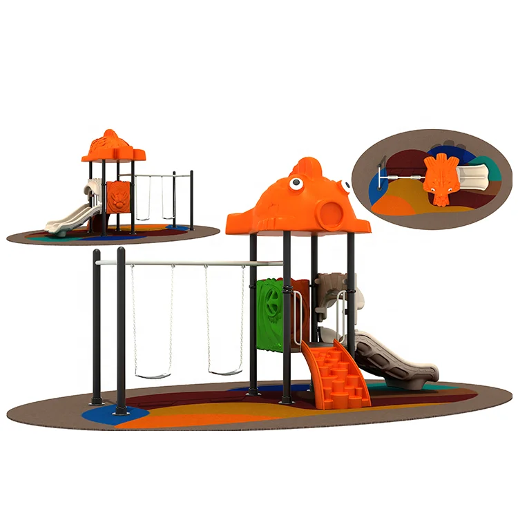 5.6*2.1*3.6m Introducing our latest outdoor playground equipment: a commercial-grade swing and slide set designed for children