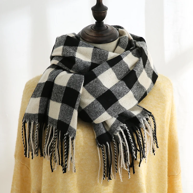Fashion Winter Soft Pashmina Scarf Ladies Scarves Shawls Stylish Warm Wholesale Custom Tassel Cashmere Scarf