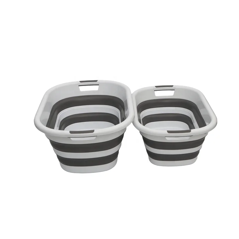 40L Foldable & Portable Collapsible laundri basket Rectangle Plastic Laundri Bin for Home Use