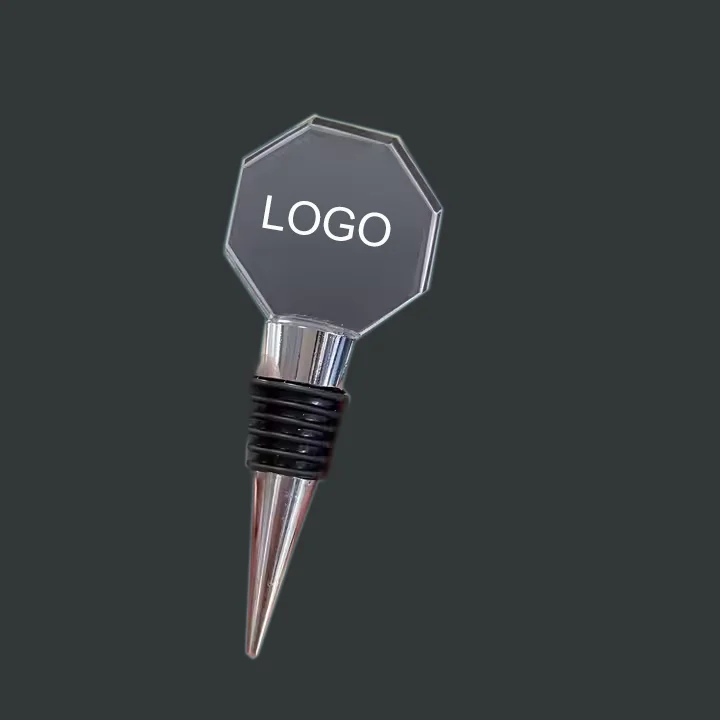 cheap fancy custom logo Event Promotional Gift wedding gift Crystal Glass Bottle Stopper  Wine Stoppers for souvenirs