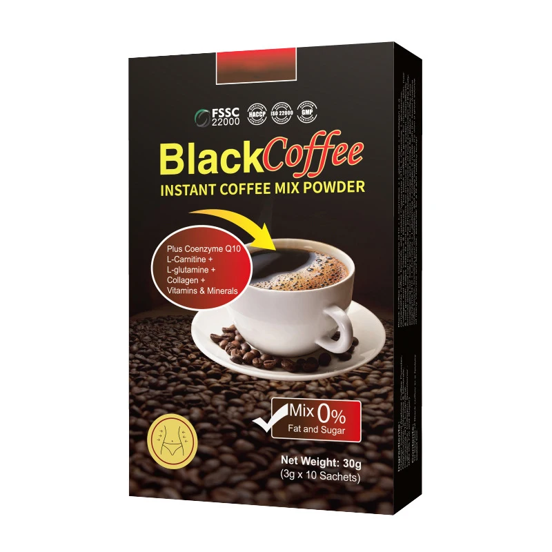 Wholesale Slim Coffee Private Label Customized Pure Organic Black Instant Coffee Powder Coffee