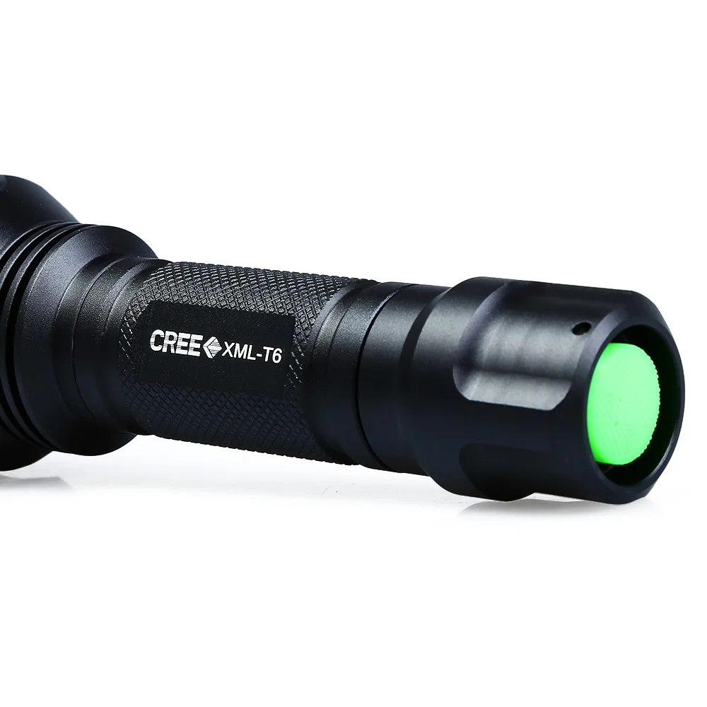 Hight Quality 1000 Lumen C8 C-ree XML-T6 LED Waterproof Flashlight Bright LED Torch with 1800mah Rechargeable Battery
