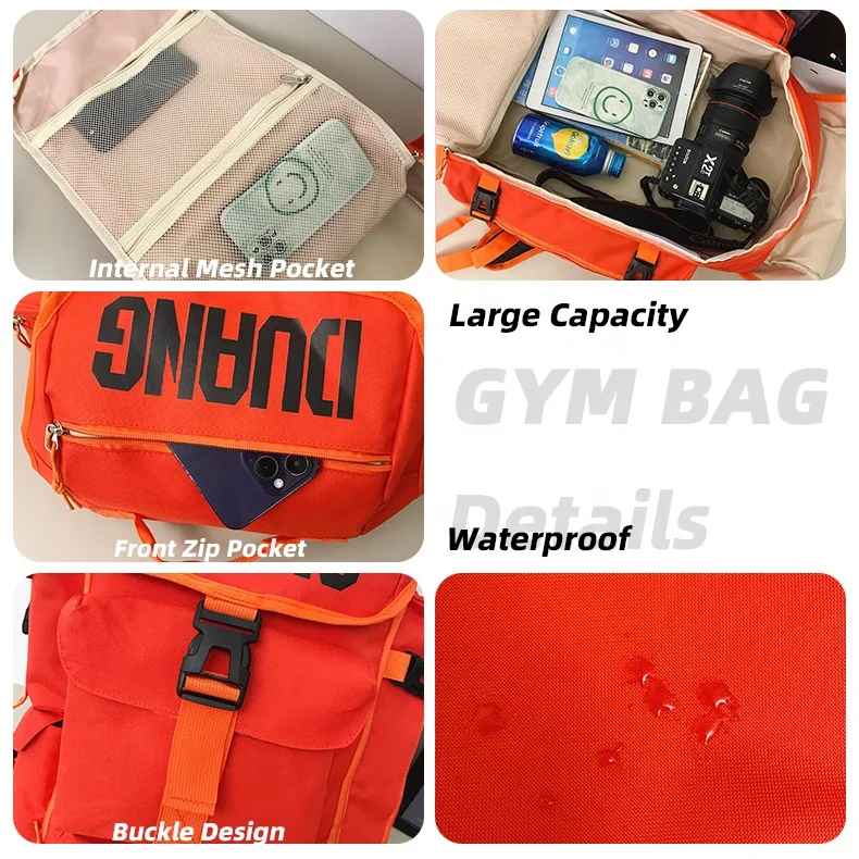 Custom Logo Five Colours Large Capacity External Multiple Zip Pockets Oxford Fabric Unisex Mochila Sport Fitness Travel Backpack