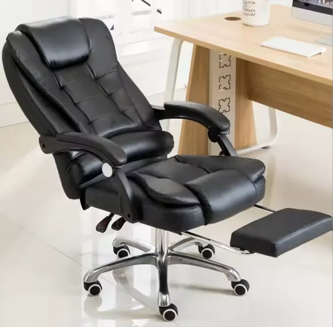 high quality manufacturer office China 2024 ceo chair custom logo massage leather office chair with footrest