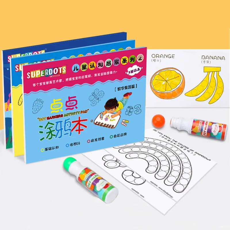 Educational Toys for Kids Children Bingo Pen Painting Toys Book Picture Story Books for Kids Drawing