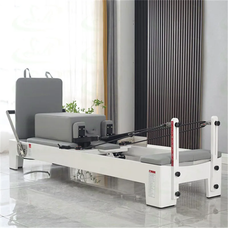 Pilates studio wooden white timber pilates reformer machine for yoga training