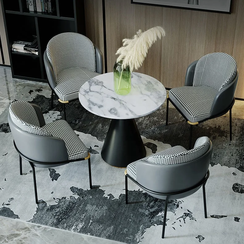 Discussion Table Marble Top Small Round Meeting Room Furniture Negotiation Table Dining Table Waiting Room Desk Small Size