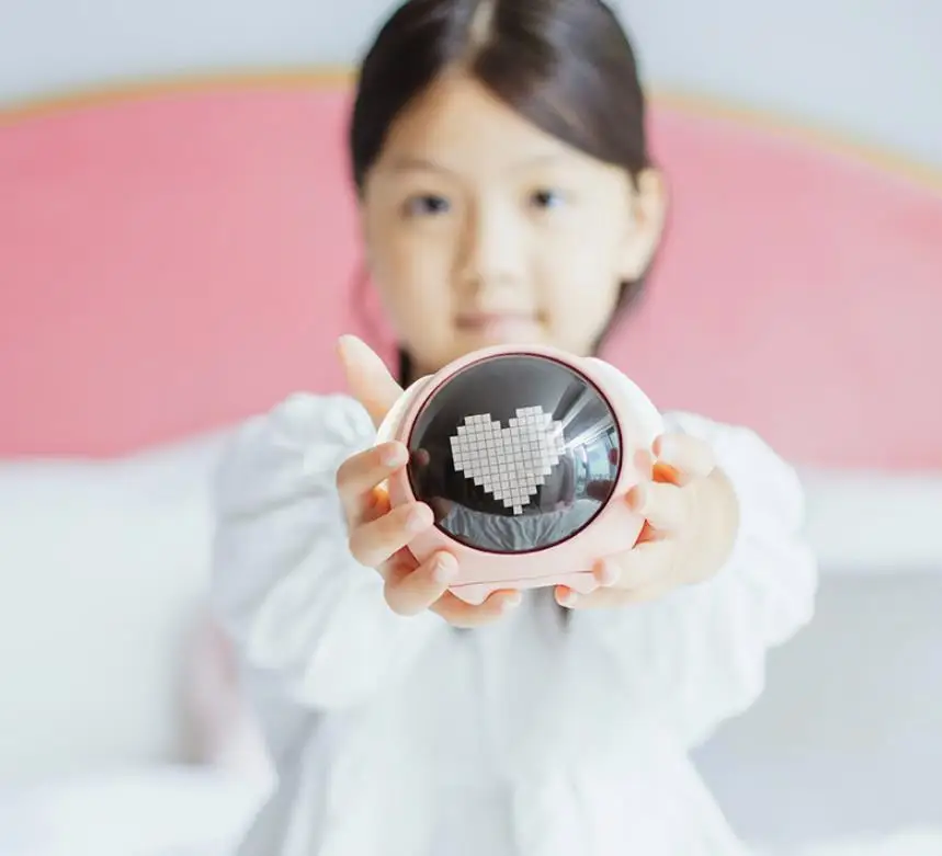 Creative expression pixel alarm clock cartoon student children electronic clock bedside digital new luminous smart clock