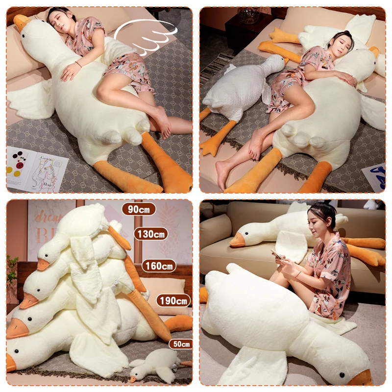 low moq popular giant weighted white goose manufacturer custom stuffed animal wholesale flat plush toys for kids pillow gifts