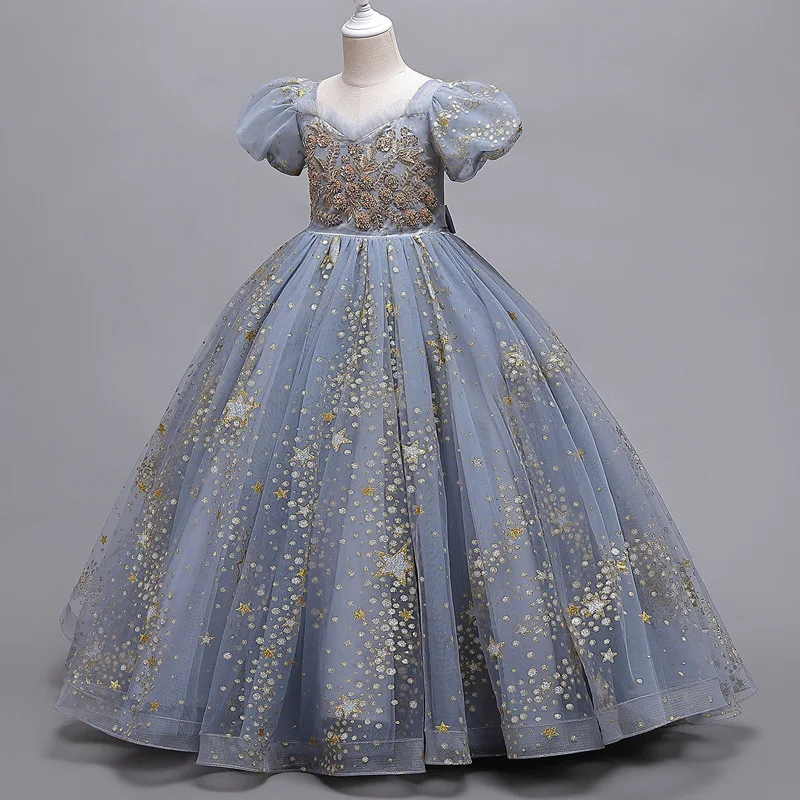 Girl Princess Dress Children Summer Tutu Wedding Birthday Party Dresses For 5 8 10 Years Girls Kids Gown Costume Clothing