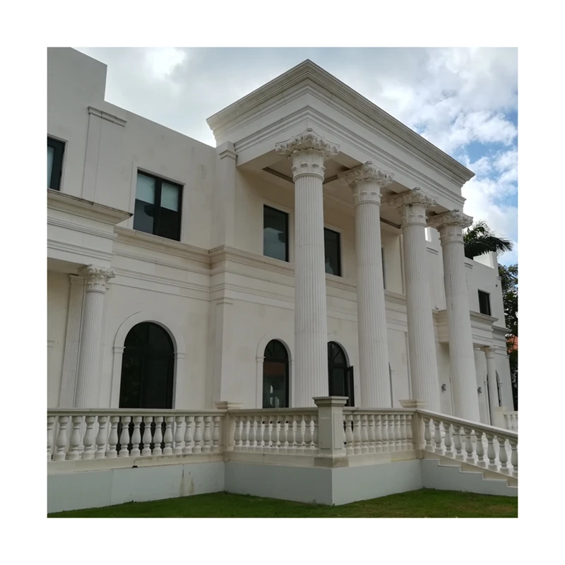 Solid feature and column shape decorative pillars marble roman column