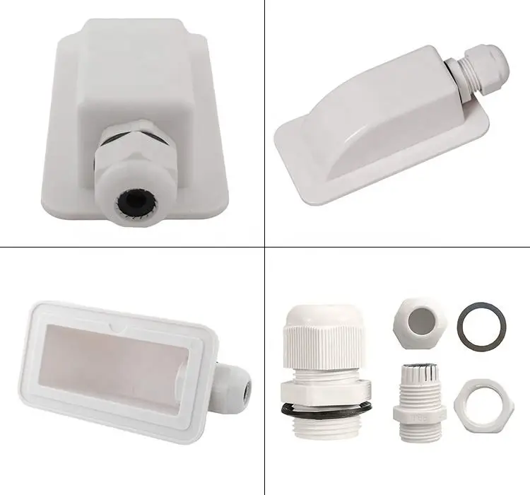 Waterproof Drill-free Glue ABS Solar Panel Corner Mounting Bracket Single Cable Entry Gland Kit For RV Marine Flat Roof Caravan