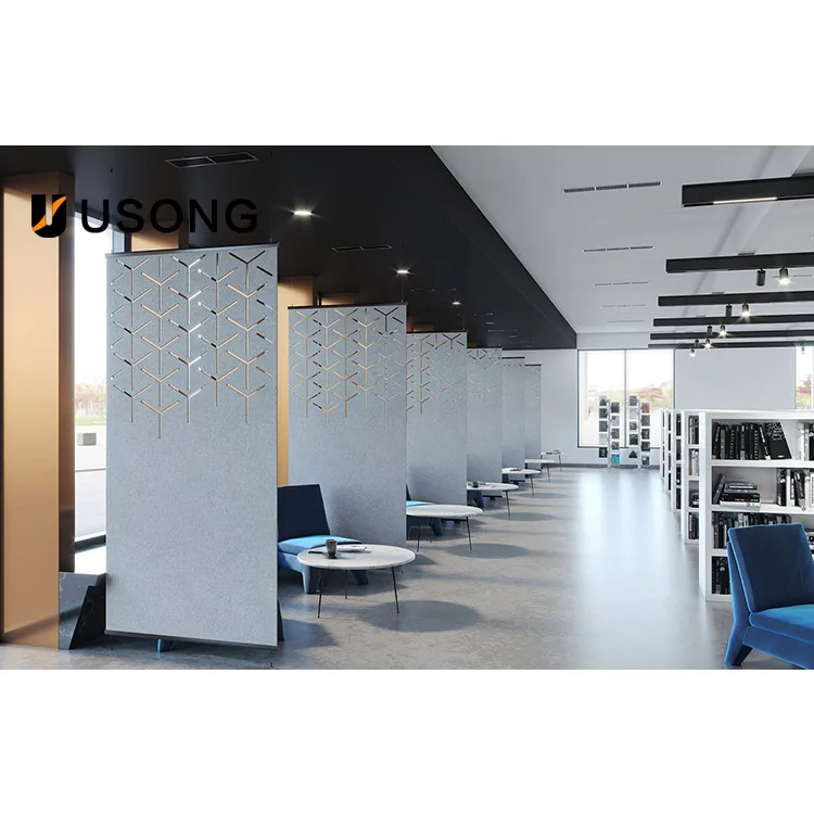 USONG Acoustic Custom Processing Office Noise Reduction Sound Absorbing Hollow Acoustic Panel Partition Hanging Screen