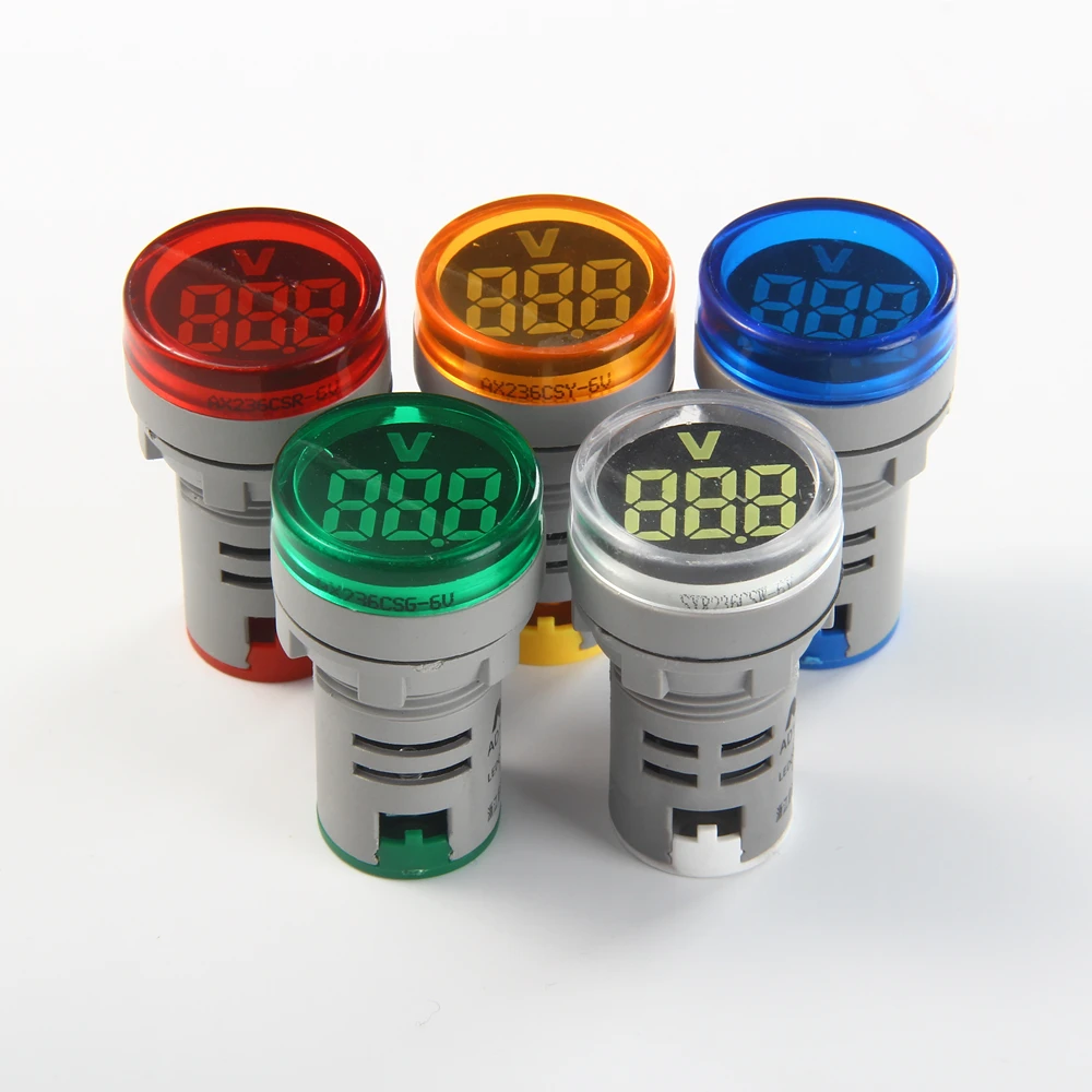 Wenzhou Indicator Voltmeter  AC20V-500V round panel digital voltage meter indicator light electrical instruments