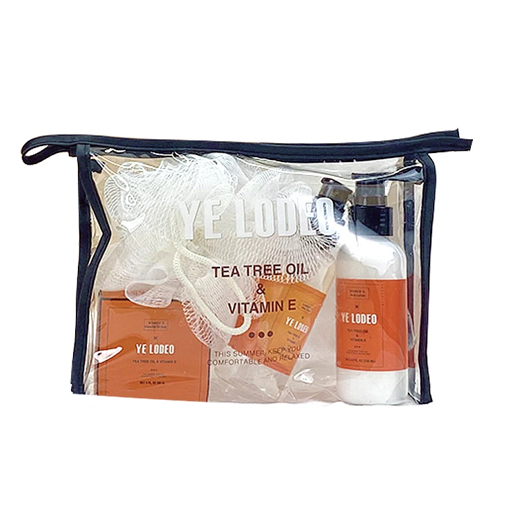 Wholesale moisturizing handmade natural green tea body soap Body lotion Shower gel W Bath Ball in PVC bag spa set