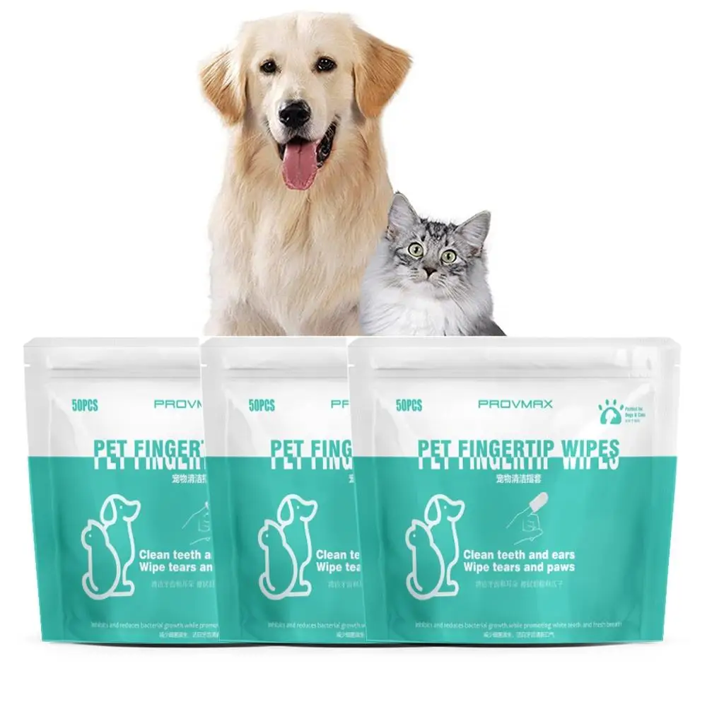 New developed safety gentle soft non-woven special cat dog teeth dental pet finger dry wipes