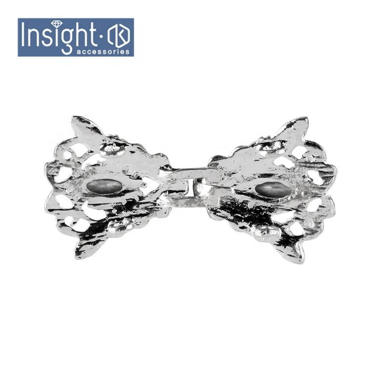 2.5*4.9cm Wholesale Metal Pair Buckles Custom Opal Pair Buckles Round Rhinestone Pair Buckles For Clothes