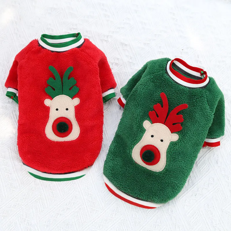 Christmas Warm Pet Dogs Clothes S-XXL Vest Puppy French Bulldog Costume Poodle