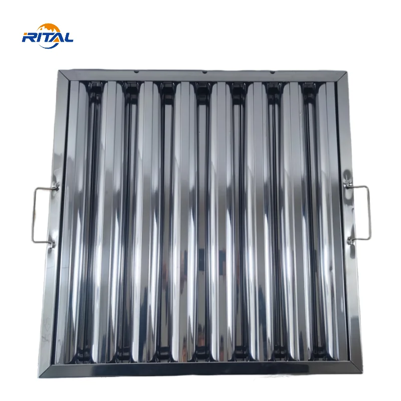 Stainless Steel Canopy Grease Baffle Filter Air Condition Baffle for Range Hood with Handles