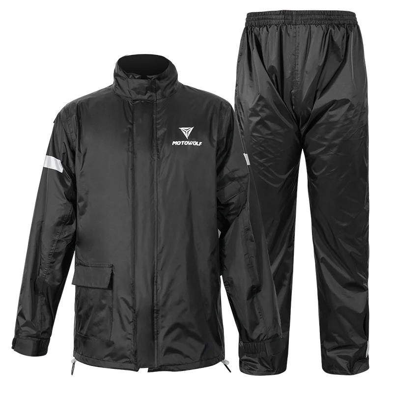 
MOTOWOLF Factory Custom Rain Coat With Pants Bike Polyester Motorcycle Waterproof Rain Suit For Mens 