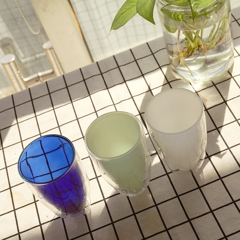 Made In China custom recycled insulated double walled borosilicate glass cup