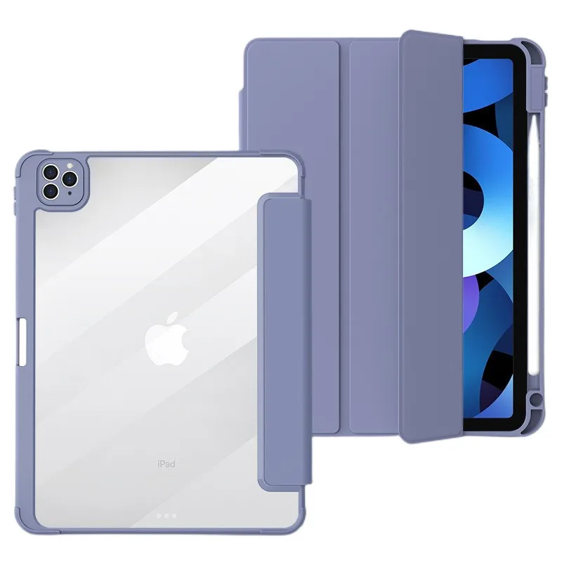 New Upgrade Soft Edge Acrylic Transparent Shell Stand Case Cover for iPad Pro 11 2021 2020 2018 Air4 Air5 10.9
