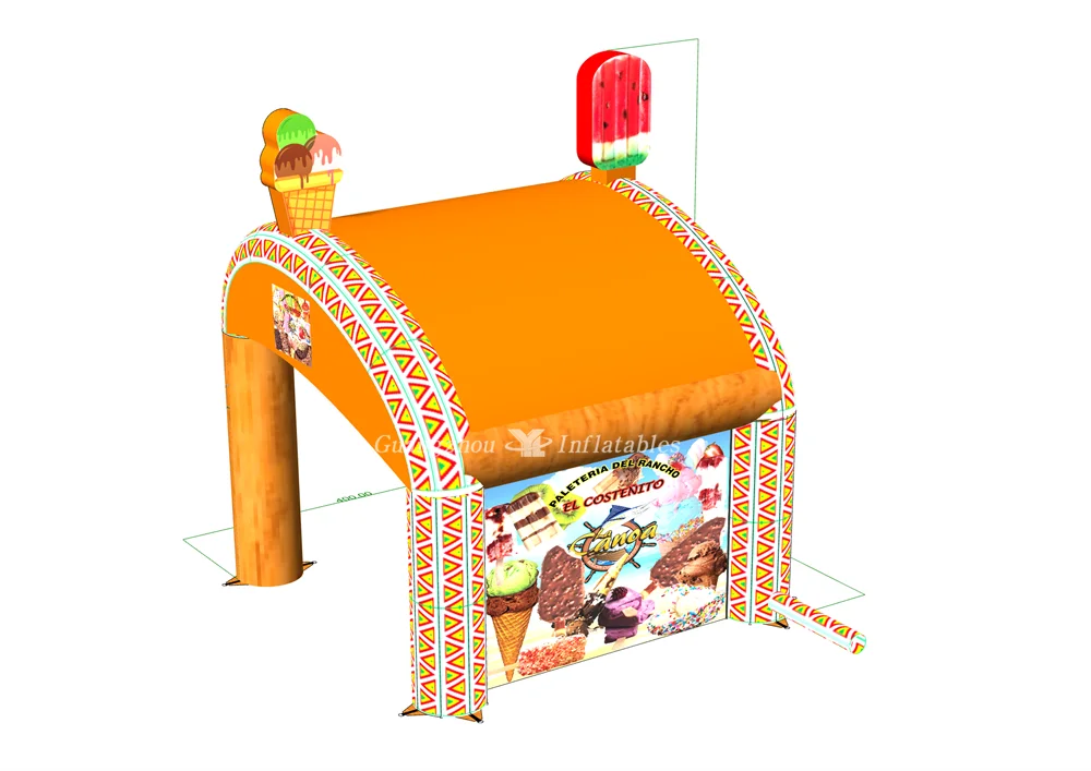 Outdoor Beach Hot Sale Promotion Inflatable Trade Show Bar Tent Summer Inflatable Ice Cream Booth Inflatable Vending Bar