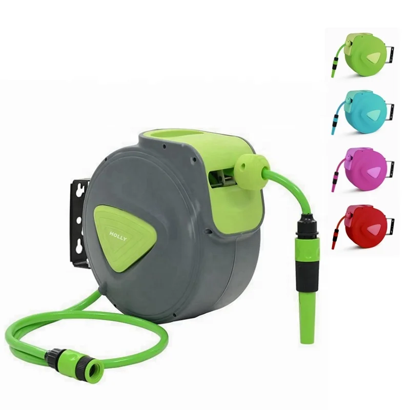 Auto PVC Pipe Reel 50ft automatic Self retractable garden hose reel Yard hose industry hige Car wash 15 M Meter water hose reel