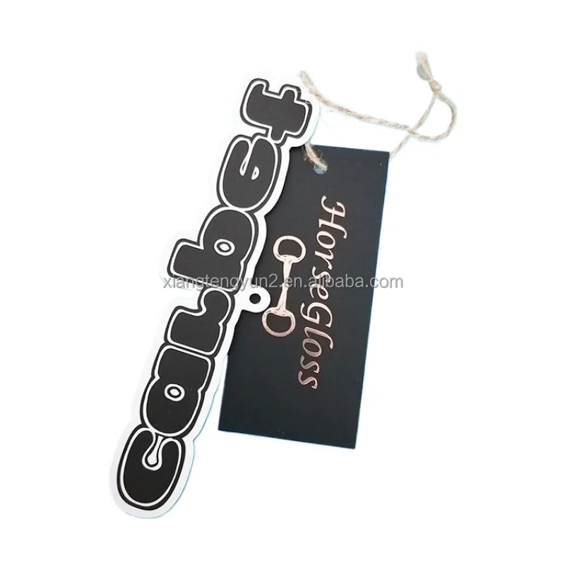 Textured hang tags perfume hang tag wholesale hanging tag with custom logo sticker