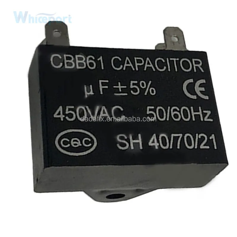 CBB61 CBB61S3 Fan Capacitor 3uf 450VAC 50/60Hz Black Metallized Polypropylene Capacitor 50/60Hz (2 Pack)