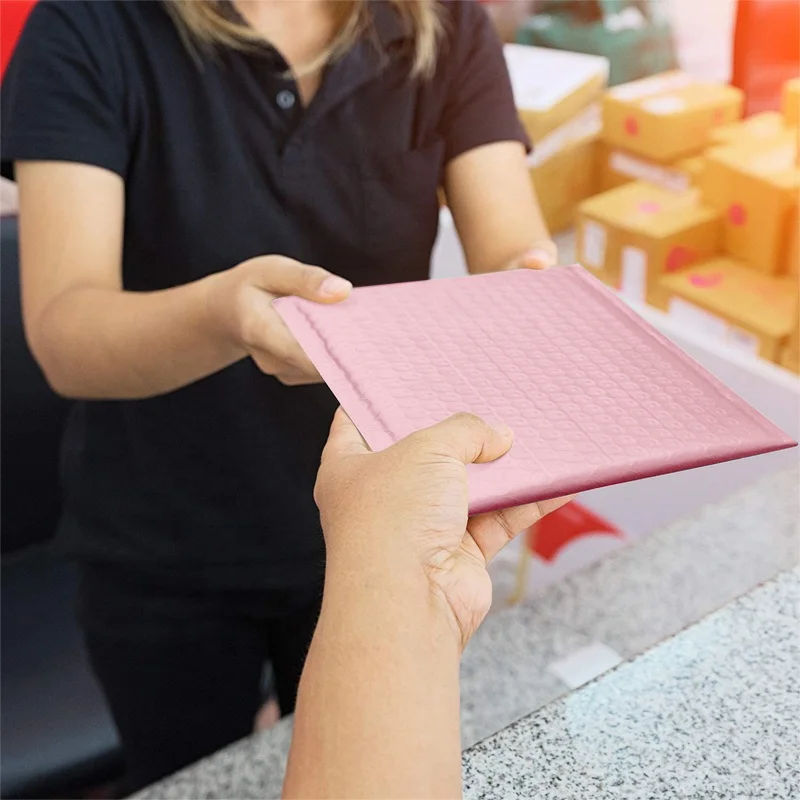 Shipping Mailing Bag Envelopes Custom Logo Oversize Letter Bubble Mailers Pink Poly Bubble Mailers