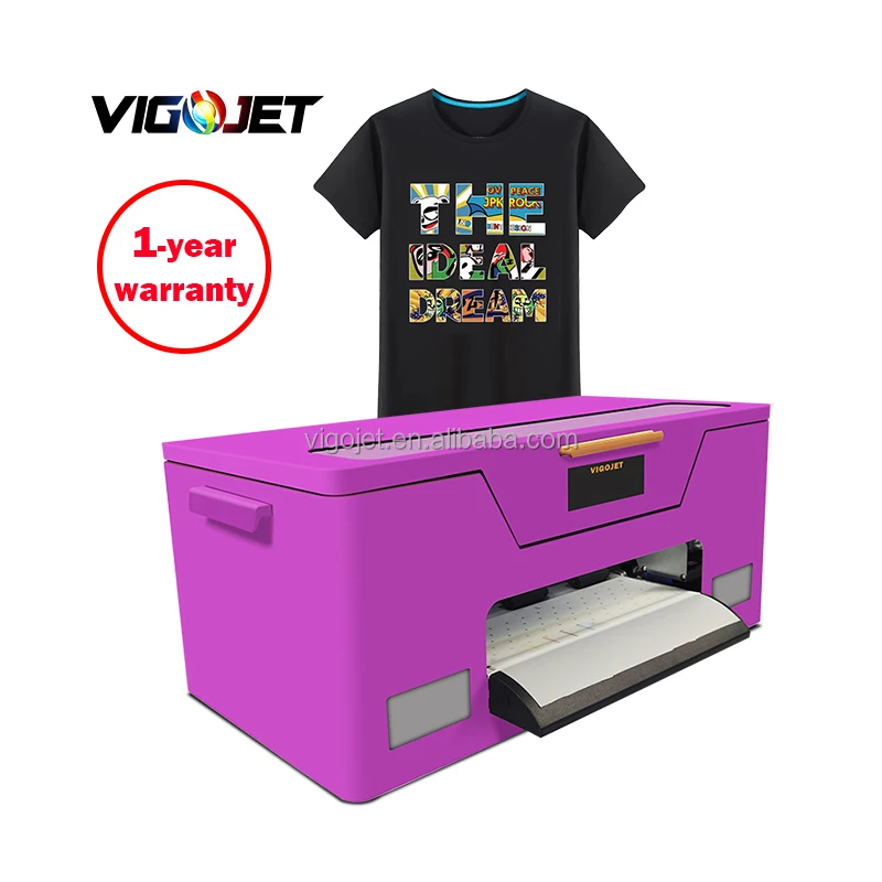 New design purple A3 DTF tshirt printer custom pink printer xp600 DTF printing machine factory wholesale