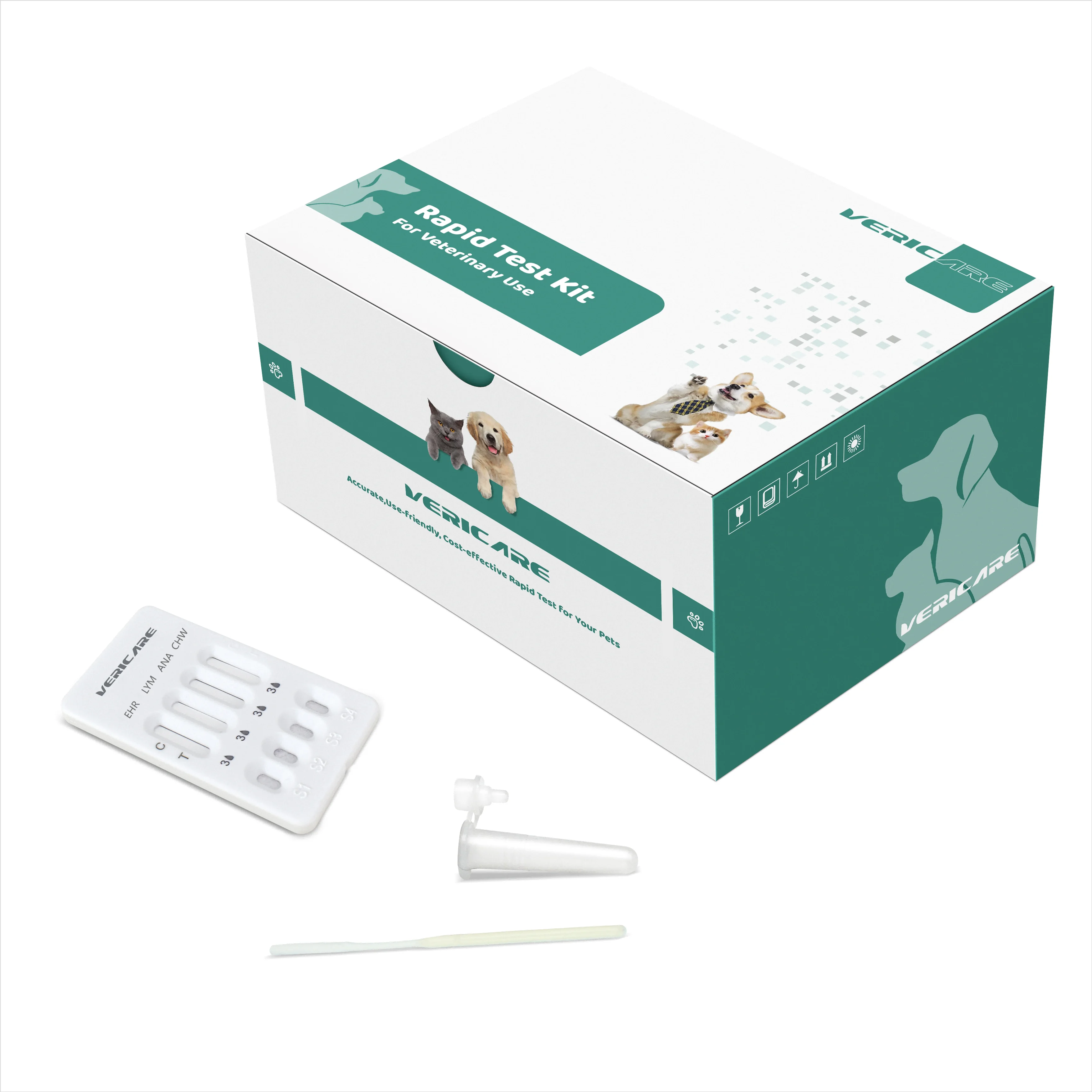 4 en 1 prueba combinada de EHR + LYM + ANA + CHW veterinary kit cpv test kit  Ehrlichia/Ab/Anaplasmas/Ab/Lyme/del parasito d