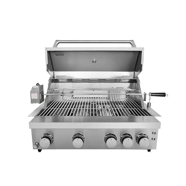 Kitchen outdoor stainless steel 4 burners build-in gas bbq grill with high quality