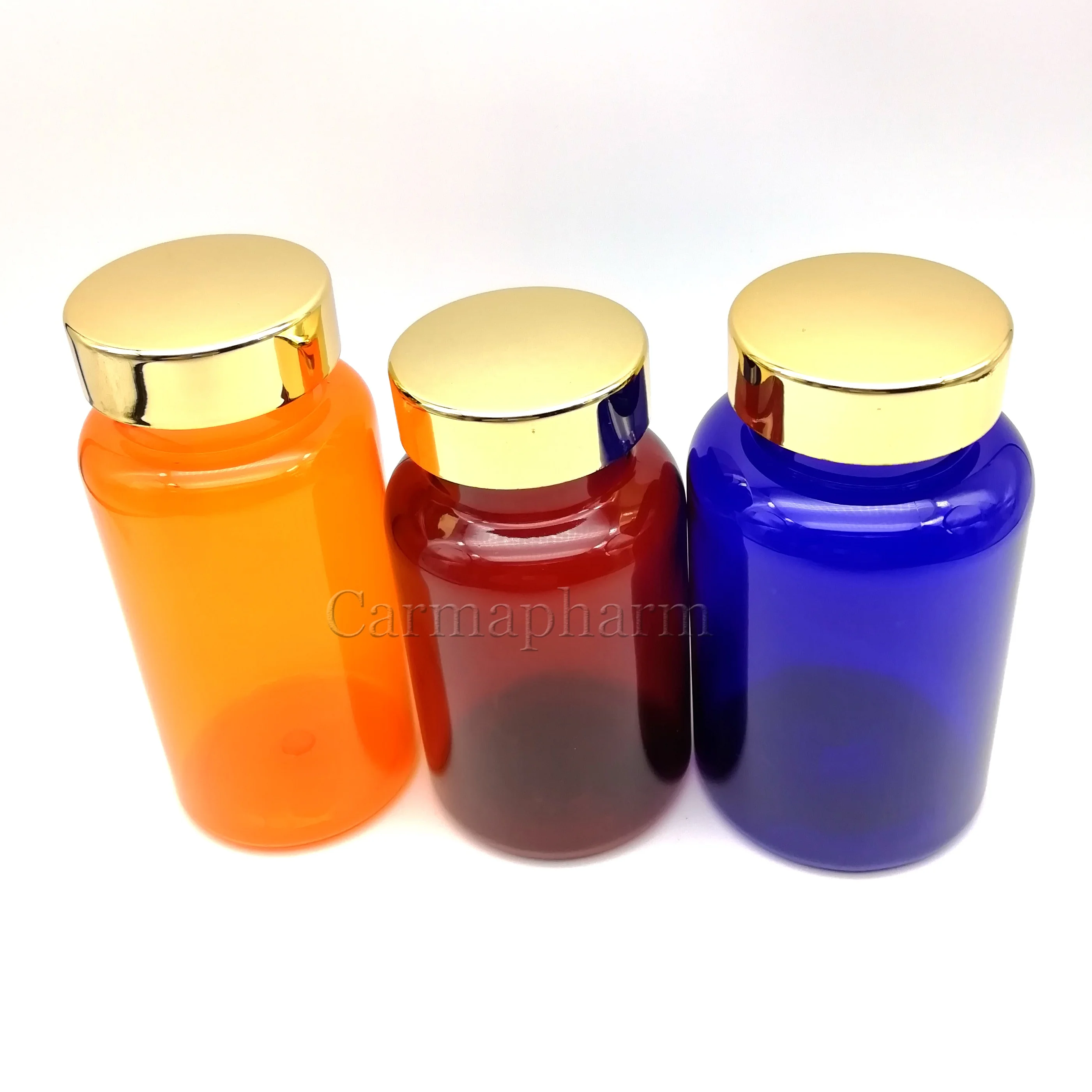 Pharmaceutical PET Plastic Capsule Tablet pill Bottle silver metal uv lids