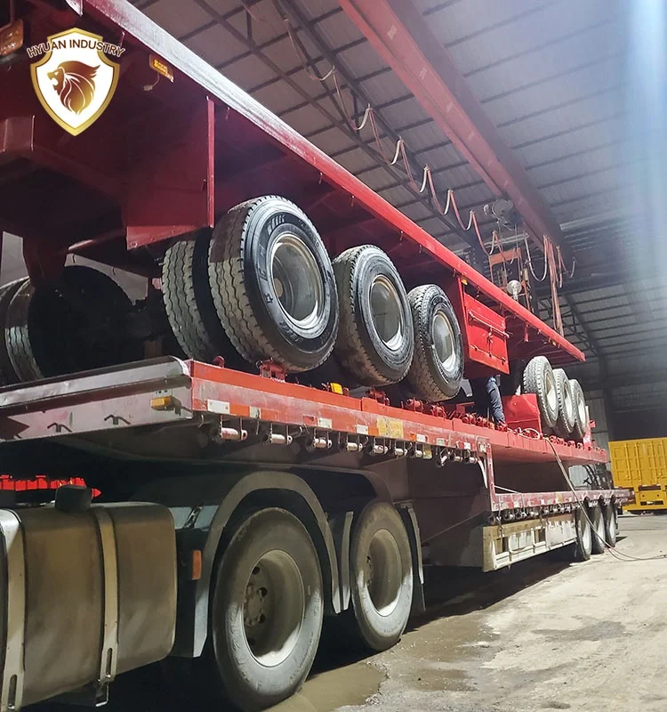 3 axle 20ft 40ft container used flatbed trailer