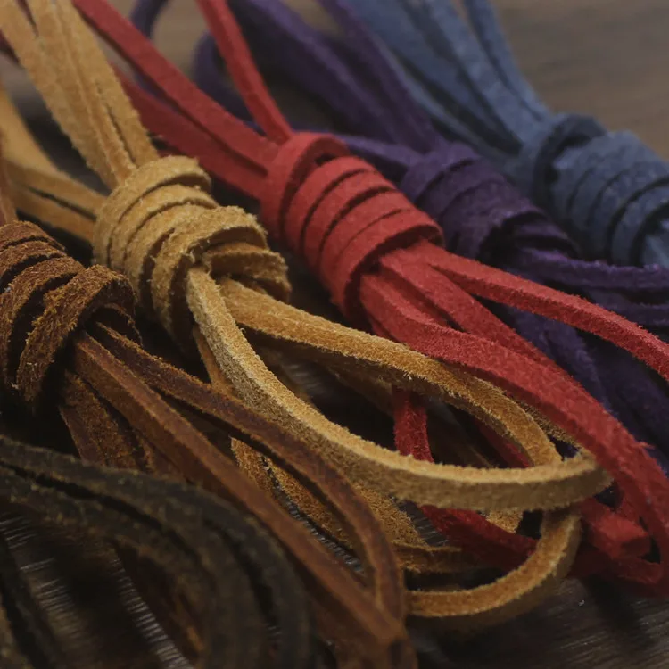 3MM Leather Cord Flat Genuine Leather Cord Soft Suede Rope for bracelet necklace Making