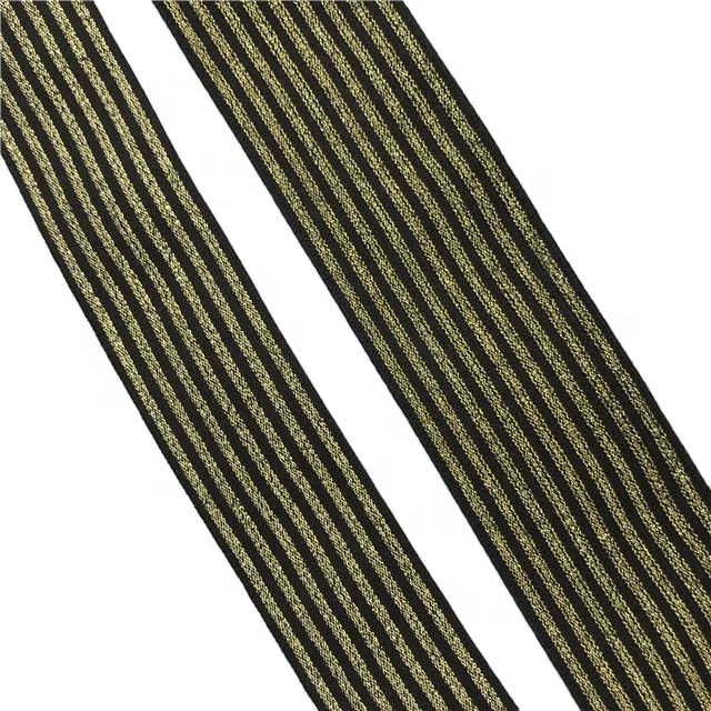 Special Glitter Customized blue gold shiny glitter jacquard lingerie elastic band webbing